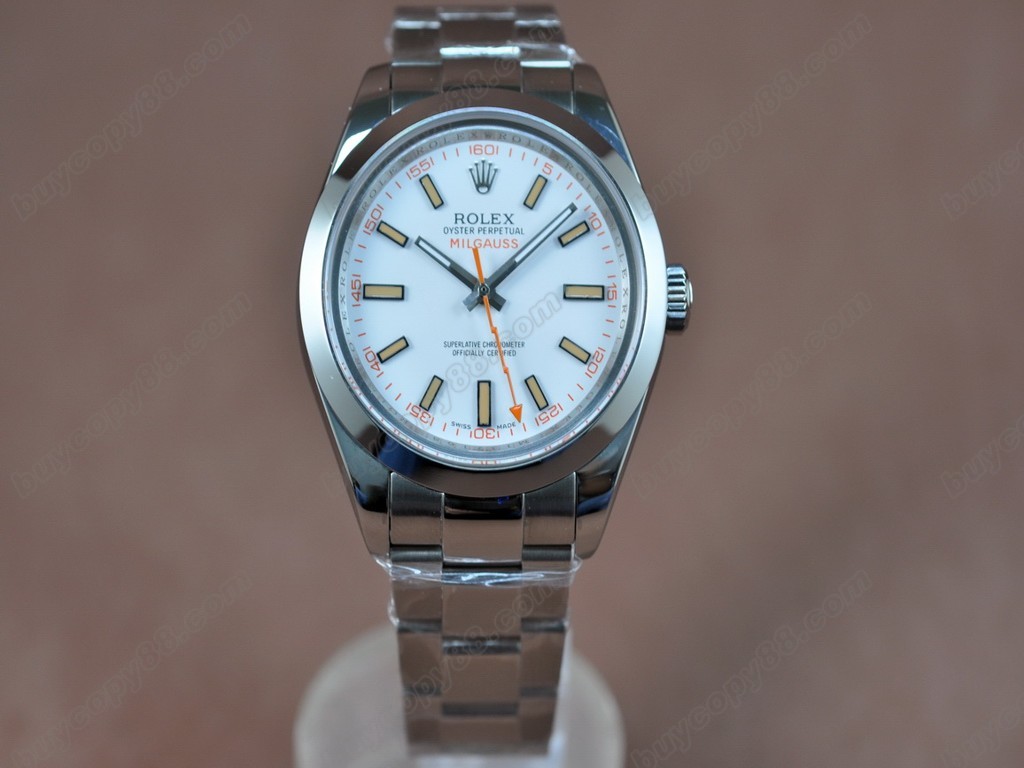 勞力士【男性用】Milguass SS/SS White Dial Asian 2836-2 自動機芯搭載8