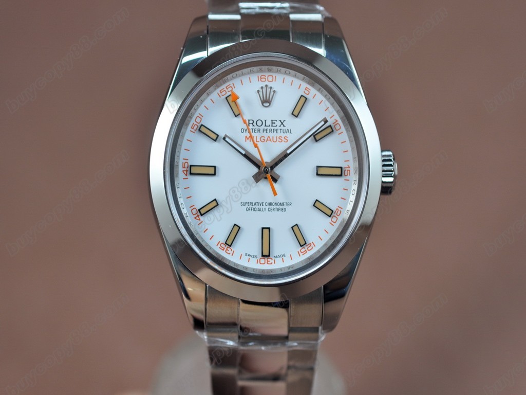 勞力士【男性用】Milguass SS/SS White Dial Asian 2836-2 自動機芯搭載9