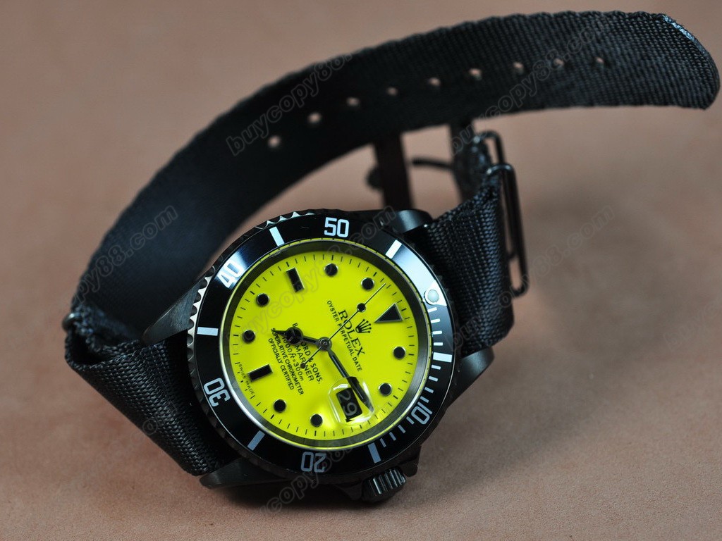 勞力士【男性用】Submariner PVD Satin Strap Black Dial A-2836-2 自動機芯搭載4