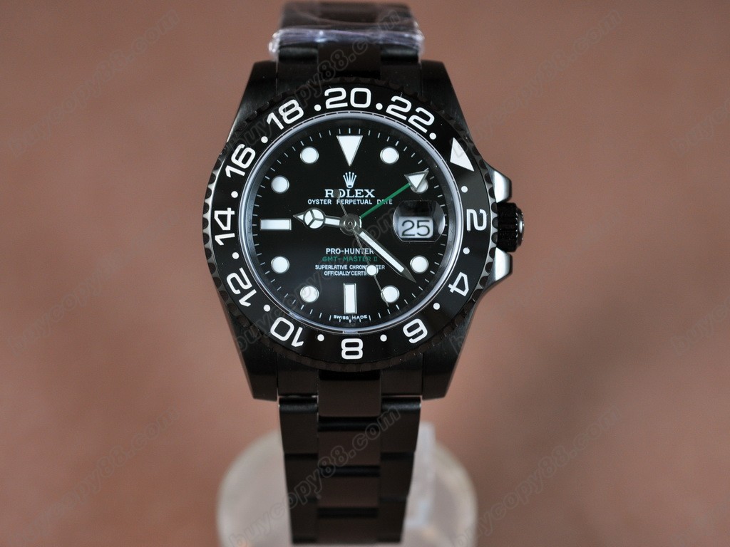 勞力士【男性用】Pro Hunter GMT Master II PVD Black Ceramic Bez A-2836-2 自動機芯搭載3