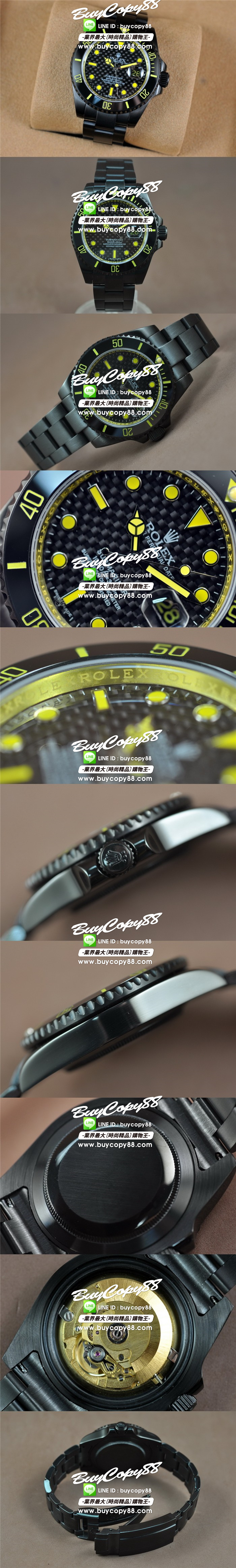 勞力士ROLEX Submariner Ceramic Bezel Carbon Fibre Dial A-2836-2 Auto0