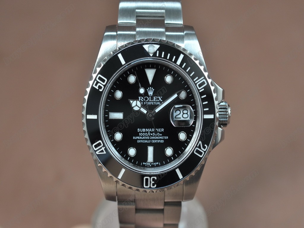 勞力士【男性用】Submariner SS Ceramic Bez Black dial Asia 3135 自動機芯搭載0