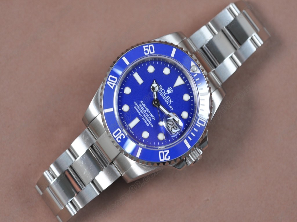 勞力士【男性用】Submariner SS Ceramic Bez Blue dial Asia 自動機芯搭載0