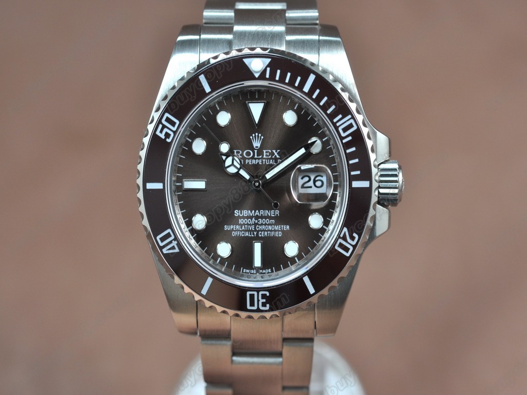 勞力士【男性用】 Submariner SS Brown Dial Brown Ceramic Bezel A-2836-2自動機芯搭載6