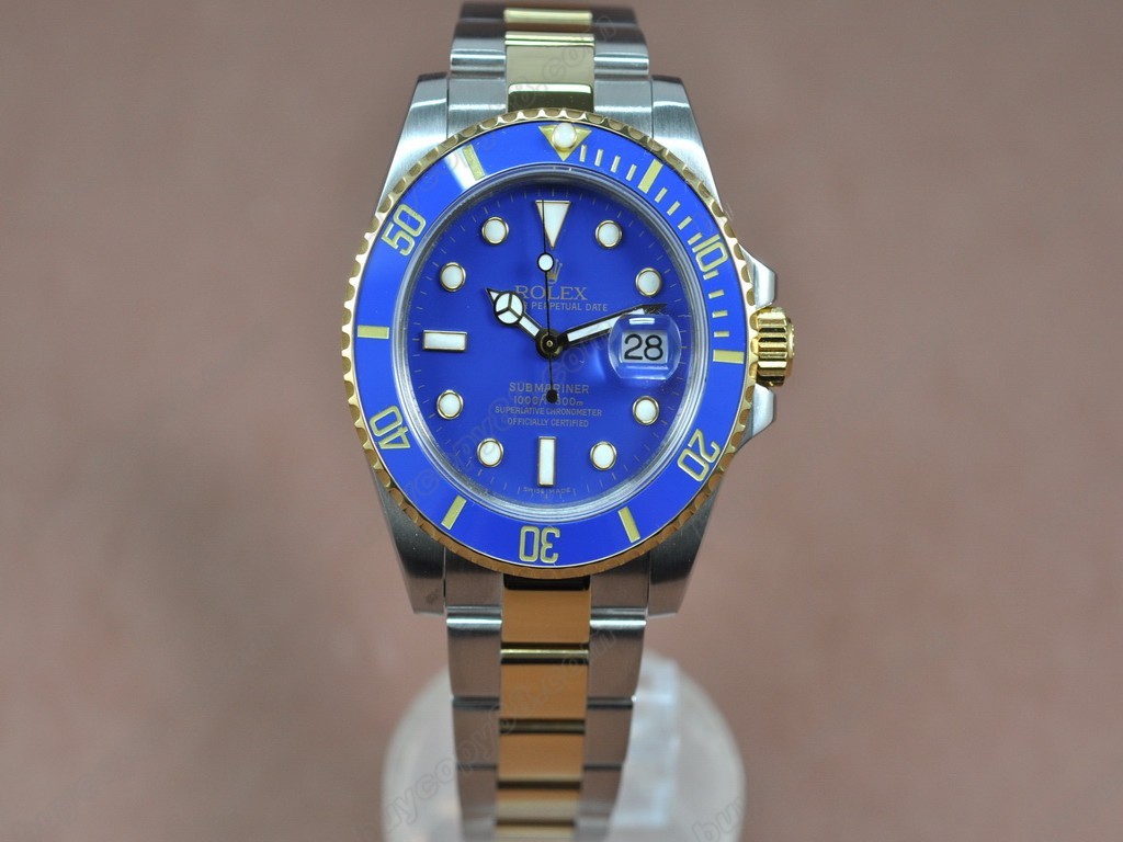 勞力士【男性用】Submariner TT Blue Dial Blue Ceramic Bezel A-2836-2自動機芯搭載0