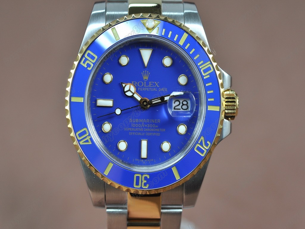 勞力士【男性用】Submariner TT Blue Dial Blue Ceramic Bezel A-2836-2自動機芯搭載1