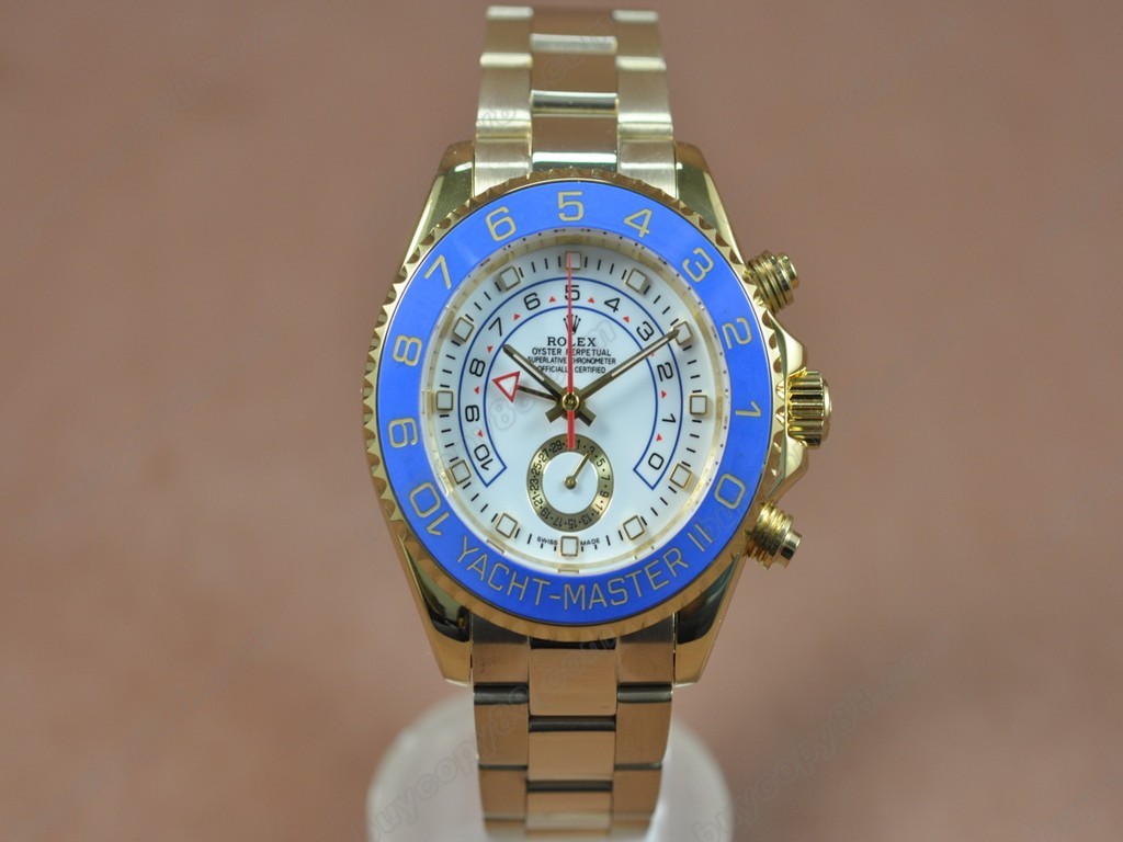 勞力士【男性用】Yatchmaster II 42mm Full gold White dial Asia 2813 自動機芯搭載0