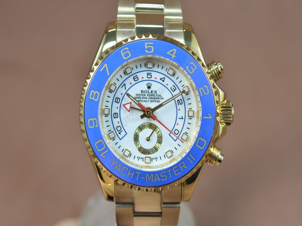 勞力士【男性用】Yatchmaster II 42mm Full gold White dial Asia 2813 自動機芯搭載1