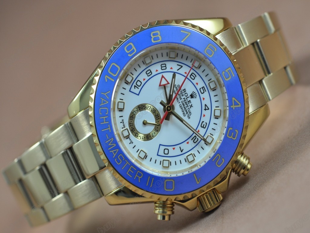 勞力士【男性用】Yatchmaster II 42mm Full gold White dial Asia 2813 自動機芯搭載2