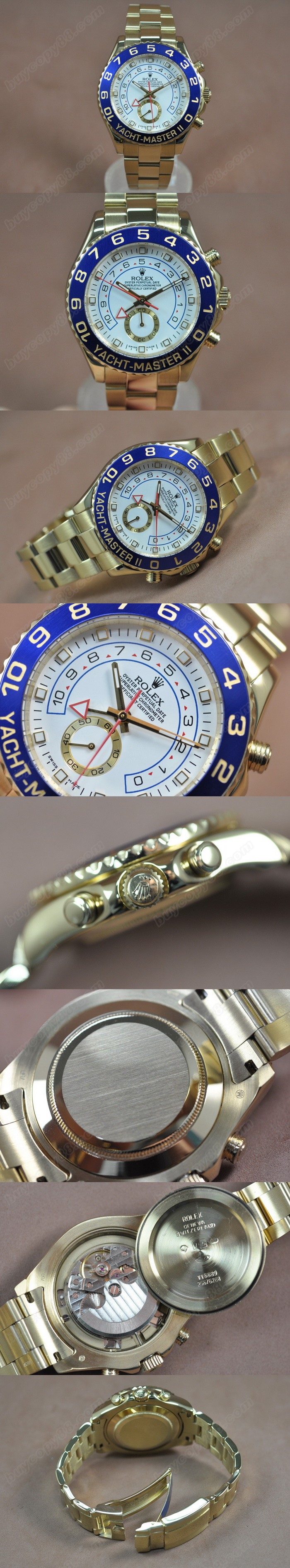 勞力士 Watches Yatchmaster Ⅱ 44mm Full YG 白 文字盤 A-2813 自動機芯 搭 載 0