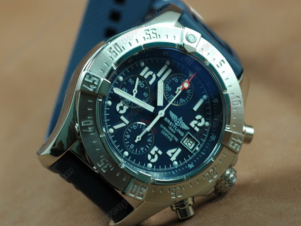 百年靈【男性用】 Skyland Avenger Chrono SS/RU Blue Asia7750自動機芯搭載0