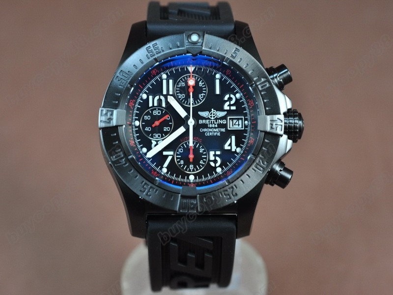 百年靈【男性用】 Skyland Avenger Chrono PVD/RU Black Asia7750自動機芯搭載5