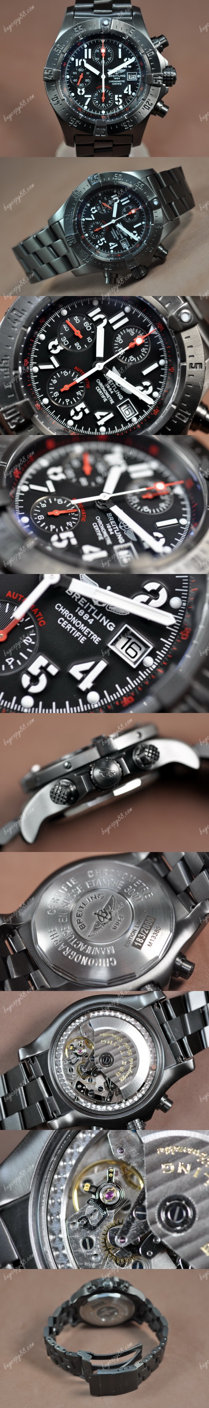 百年靈Breitling Super Avenger Limited Full PVD Black Dial A-7750自動機芯搭載0