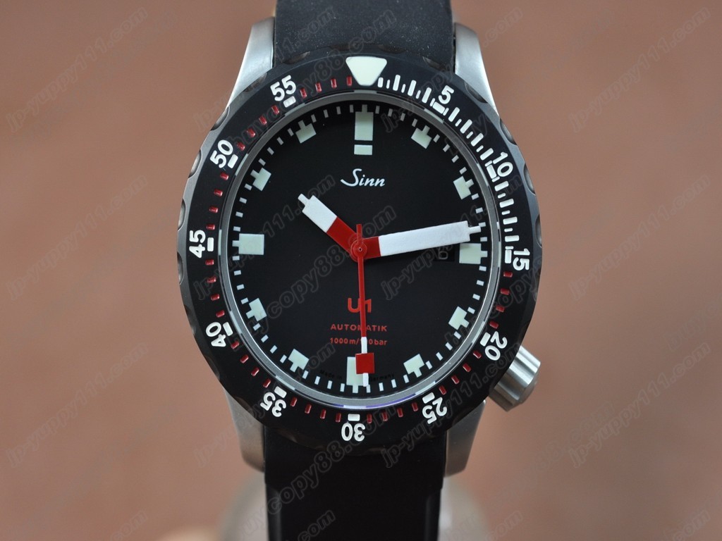 Sinn德製軍錶【男性用】 U1 Automatic SS/RU Black Swiss Eta 2836自動機芯搭載3