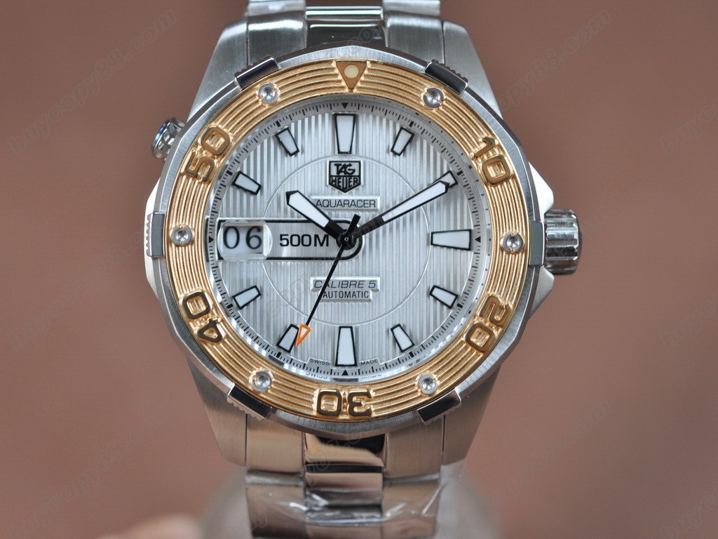 豪雅【男性用】 Aquaracer 500m SS/SS White Asian自動機芯搭載5