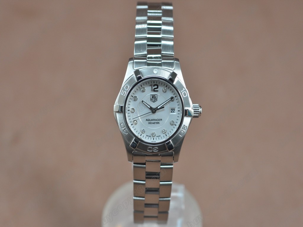 豪雅【女性用】Aquaracer Ladies SS/SS White Swiss Eta 石英機芯搭載7