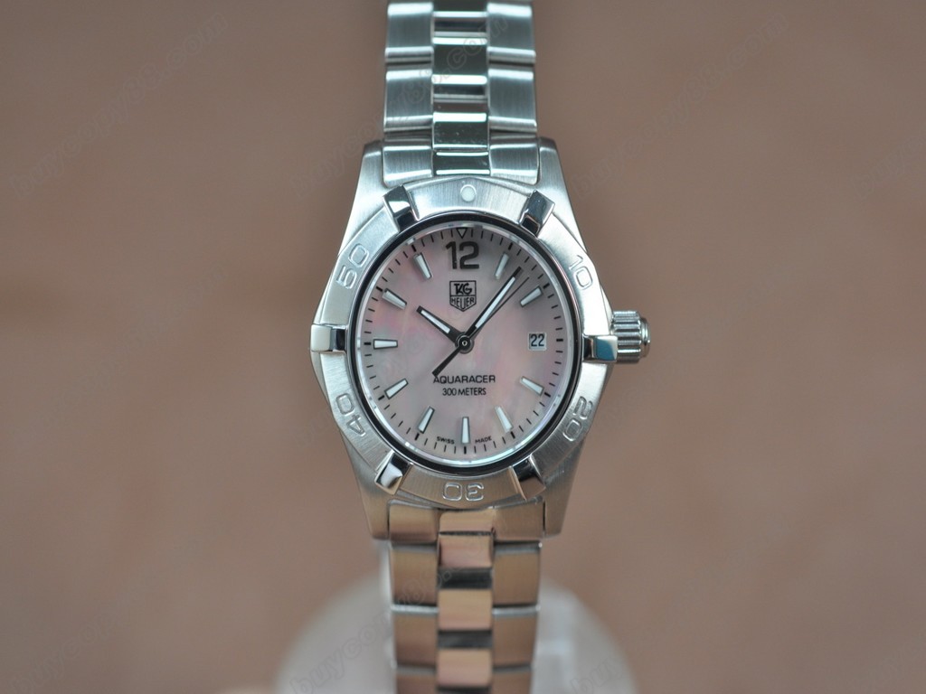 豪雅【女性用】Aquaracer Ladies SS/SS Pearl pink Swiss Eta石英機芯搭載　9