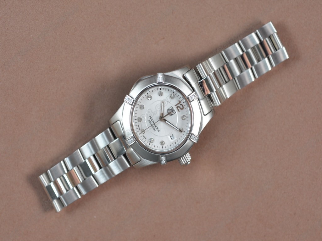 豪雅【女性用】Aquaracer Ladies SS/SS/Diam White Swiss Eta 石英機芯搭載7