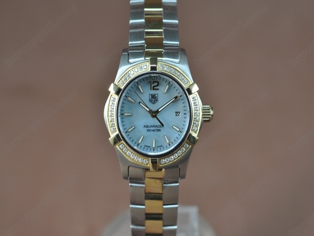 豪雅【女性用】 Aquaracer Ladies TT/Diam Pearl Blue Swiss Eta 石英機芯搭載6
