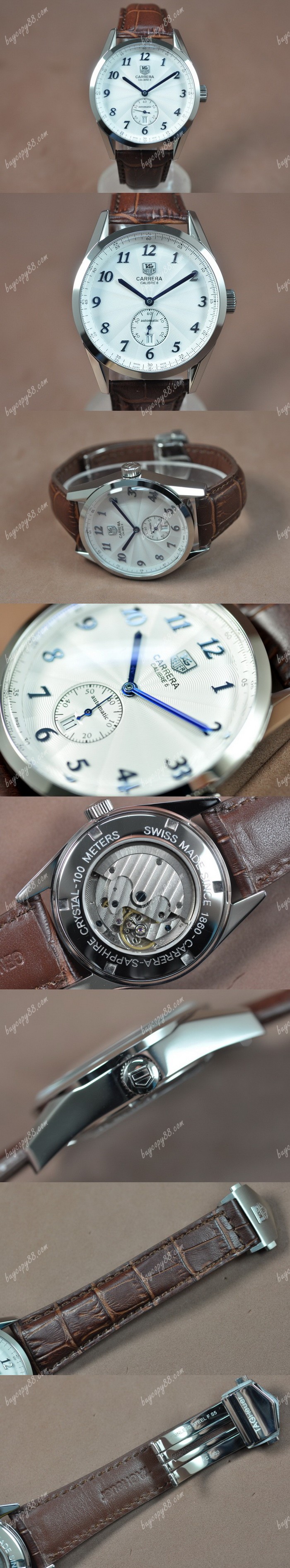  豪雅錶Tag Heuer Carrera Calibre 6 SS/LE White Dial Asian自動機芯搭載0