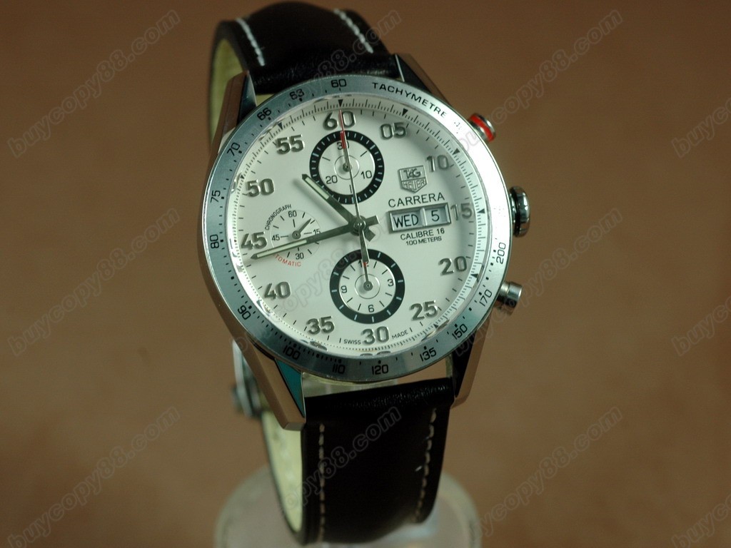 豪雅【男性用】 Carrera 41mm 2008 Automatic Chrono SS/LE White 自動機芯搭載．振頻每小時 28,800 次0