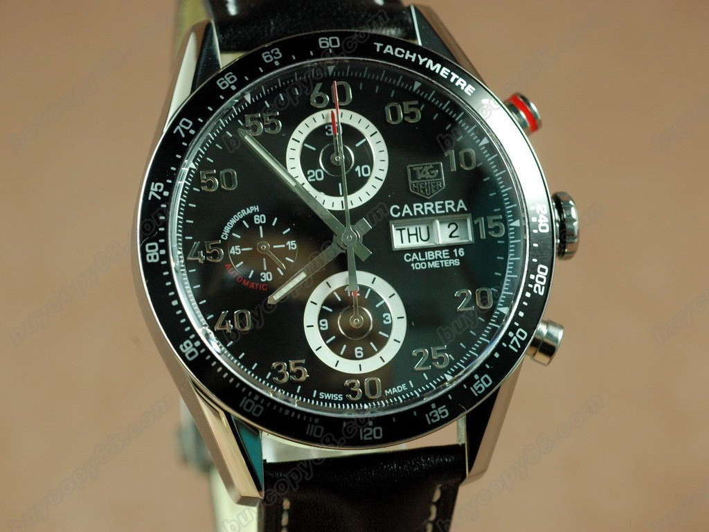 豪雅【男性用】Carrera 2008  Chrono SS/LE Black A-7750自動機芯搭載．振頻每小時 28,800 次9