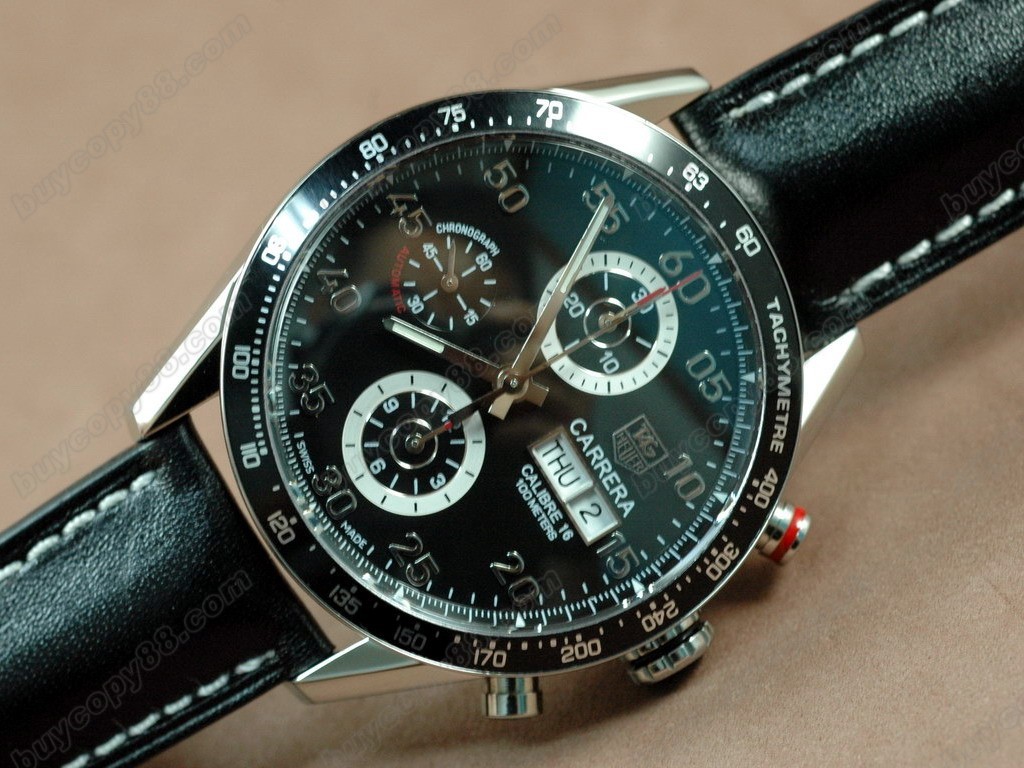 豪雅【男性用】Carrera 2008  Chrono SS/LE Black A-7750自動機芯搭載．振頻每小時 28,800 次7