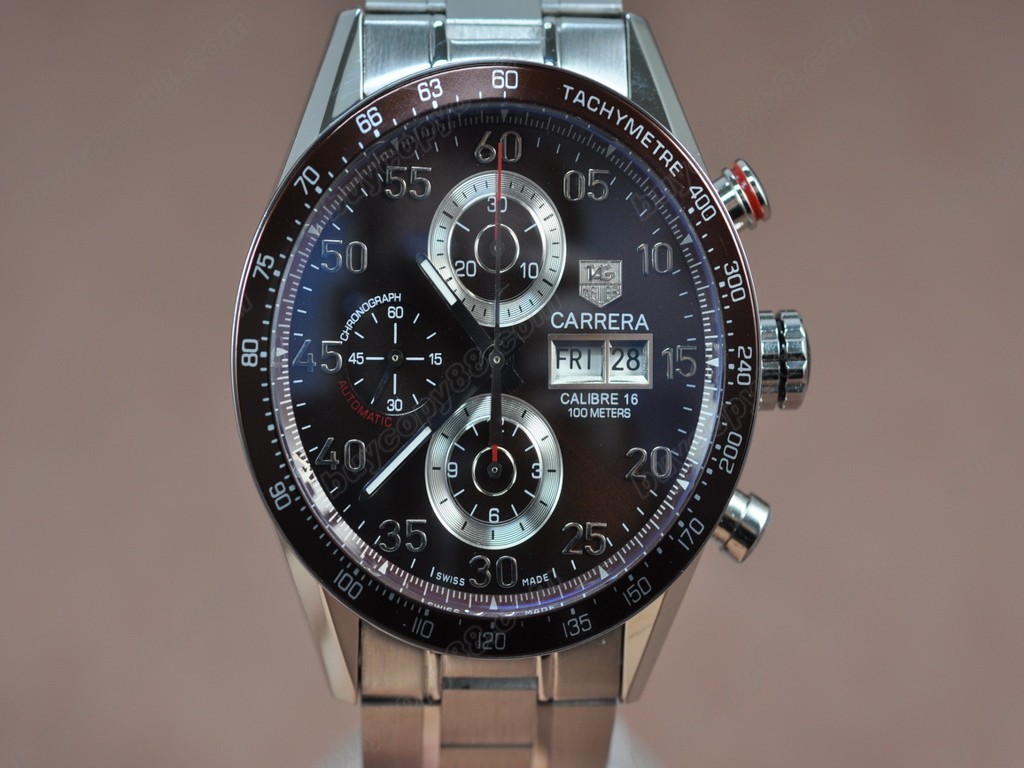 豪雅【男性用】 Carrera 43mm Chrono SS/SS Brown A-7750自動機芯搭載6