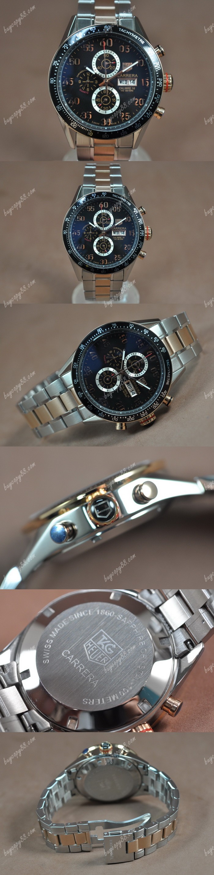 豪雅錶Tag Heuer Carrera 43mm TT Black Dial Jap OS11石英錶0