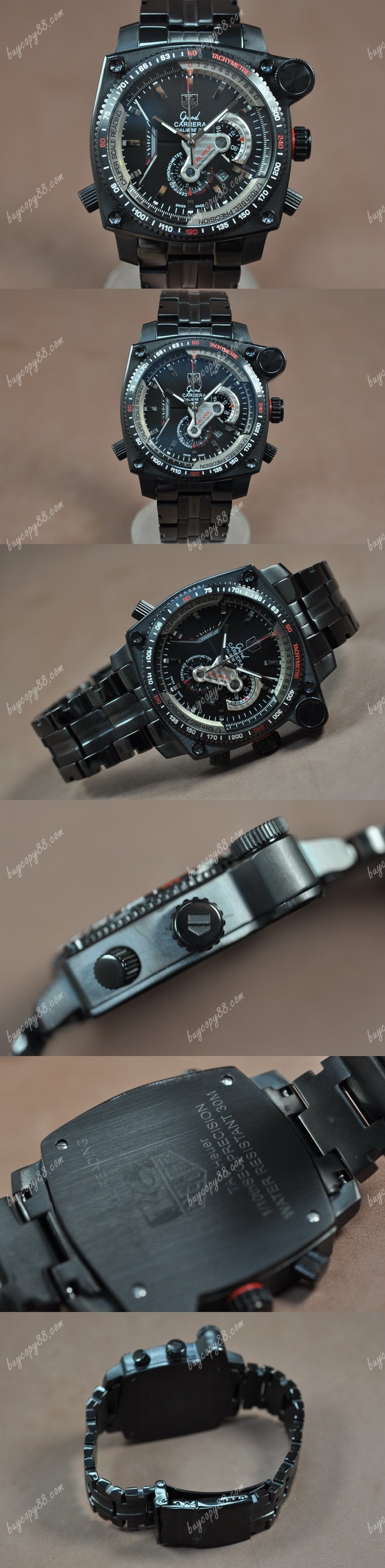  豪雅錶Tag Heuer Grand Carrera Calibre 36 PVD Black Dial Jap石英錶0