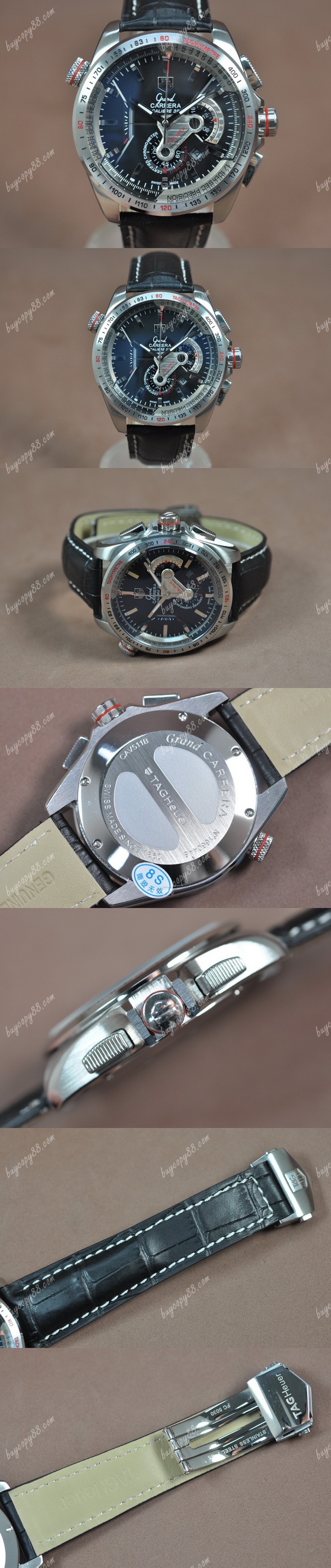  豪雅錶Tag Heuer Grand Carrera Calibre 36 SS/LE Black Jap石英錶0