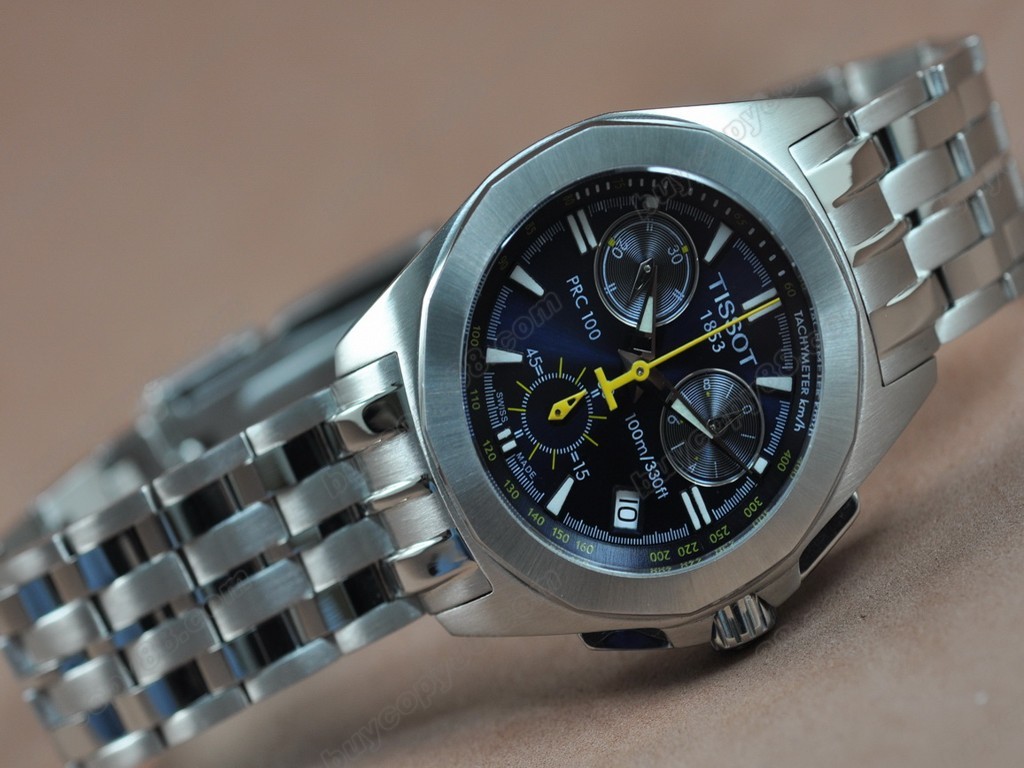 Tissot/天梭【男性用】 T-Sport Chronograph SS/SS Blue Swiss Eta 石英機芯搭載2