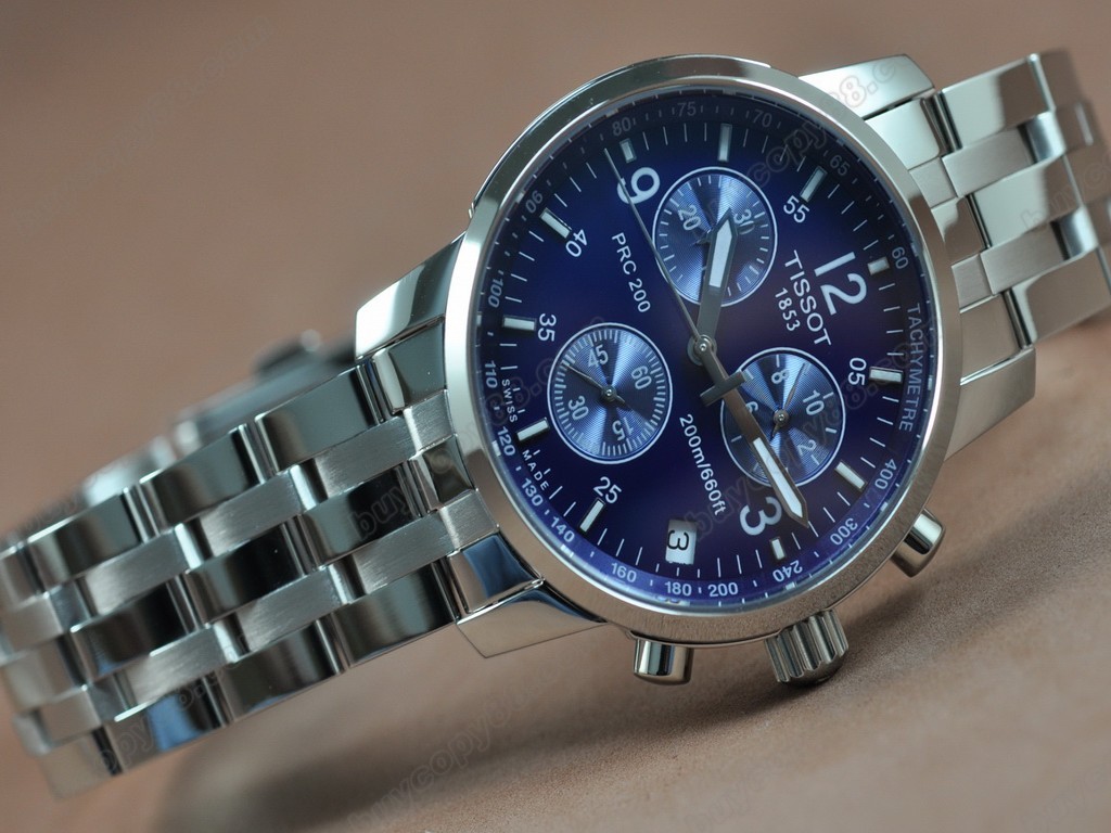 Tissot/天梭【男性用】T-Sport Chronograph SS/SS Blue Swiss Eta 石英機芯搭載2