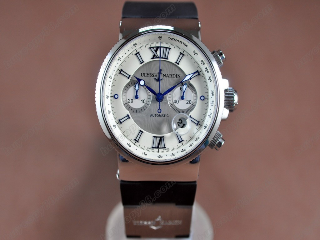 雅典錶 【男性用】 Marine Chronograph SS/RU White A-7750自動機芯搭載6