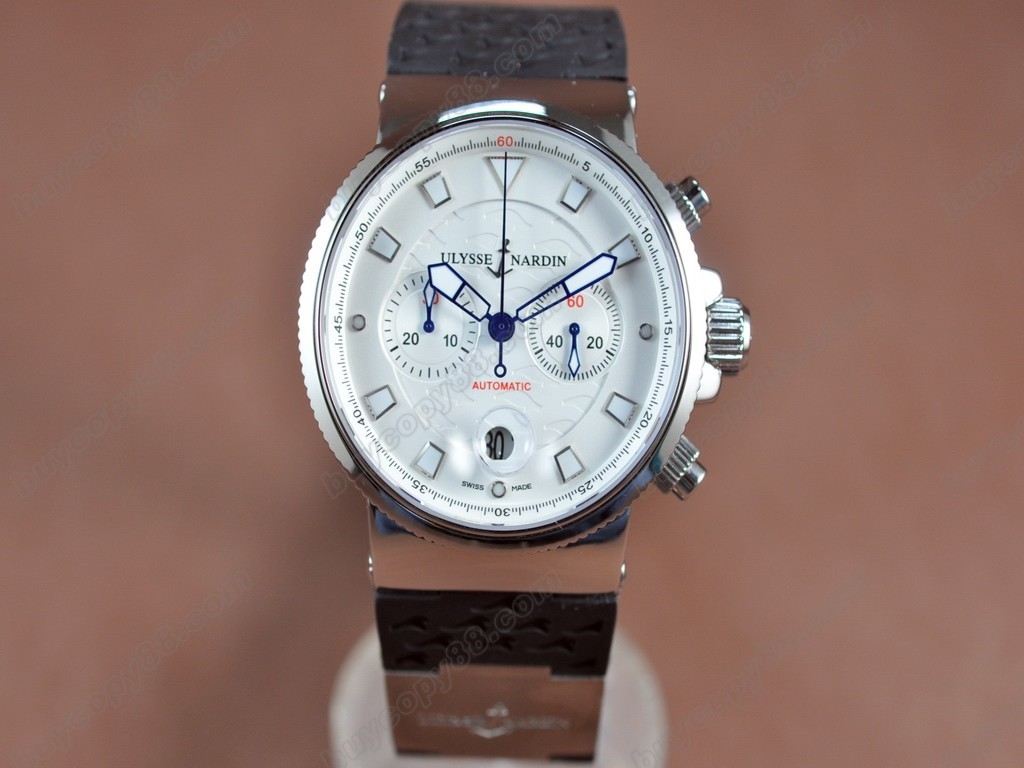 雅典錶 【男性用】Marine Chronograph SS/RU Wht A-7750自動機芯搭載0