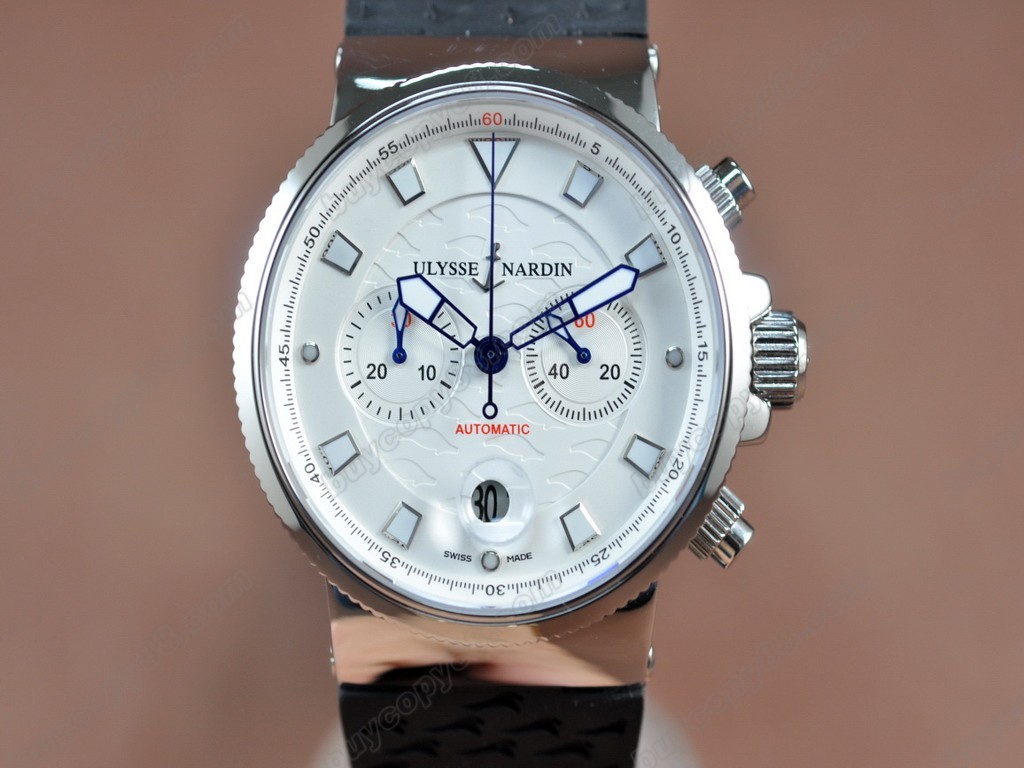 雅典錶 【男性用】Marine Chronograph SS/RU Wht A-7750自動機芯搭載1