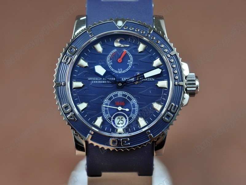 雅典錶【男性用】 Maxi Marine Diver SS/RU Blue Surf Asia 23J PR自動機芯搭載7