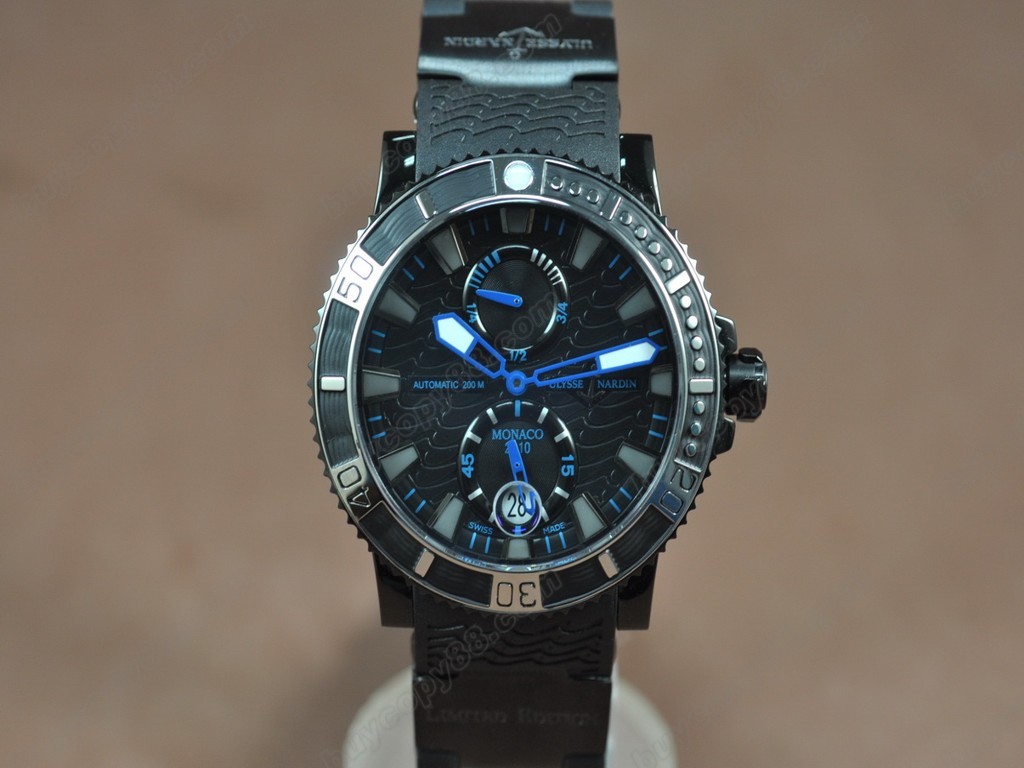 雅典錶【男性用】Maxi Marine Diver PVD/RU Black Ocean Asia 23J自動機芯搭載  0