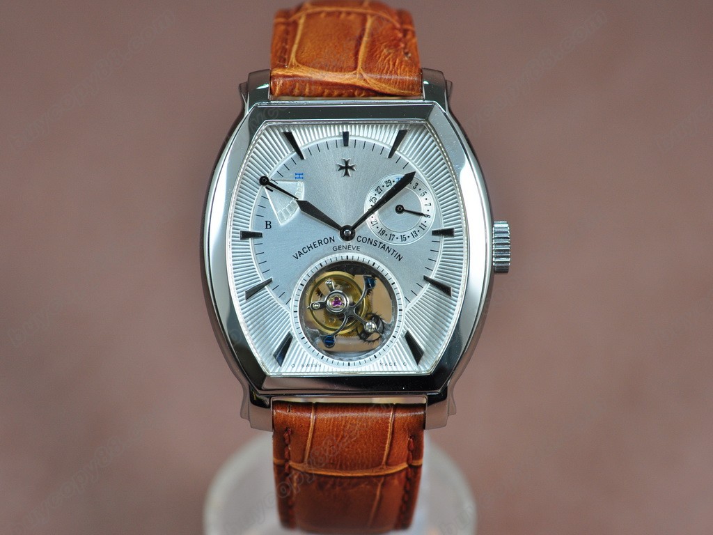 江詩丹頓　【男性用】 Malte Tourbillon WG White Dial Real 陀飛輪搭載5