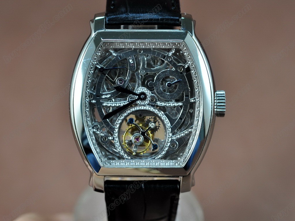 江詩丹頓　【男性用】Malte Tourbillon WG Skeleton Dial Real 陀飛輪搭載　1