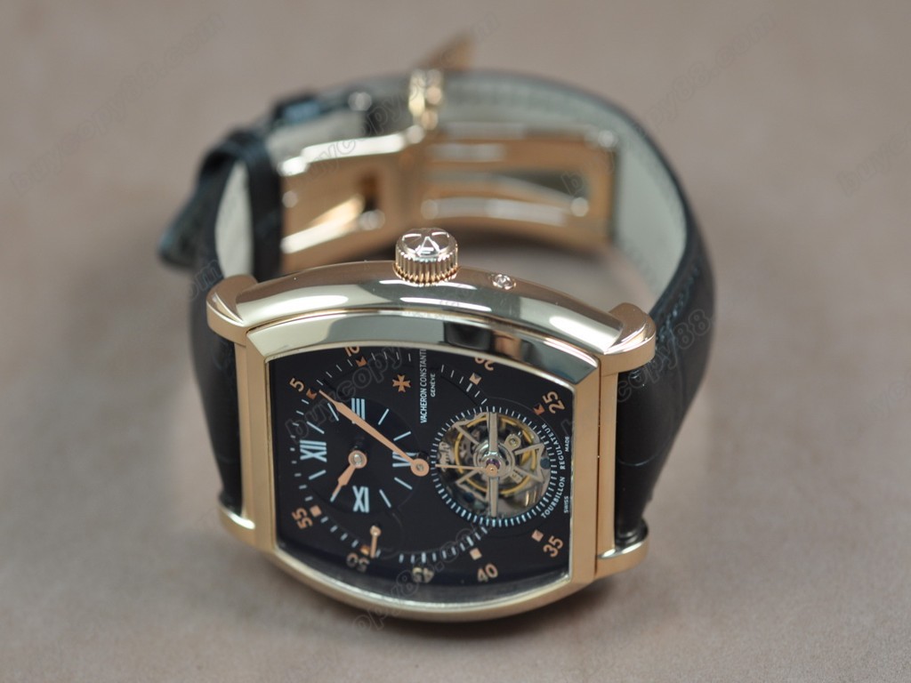 江詩丹頓　【男性用】 Malte Regulator Tourbillon RG/LE Blk Dial Flying 陀飛輪搭載1