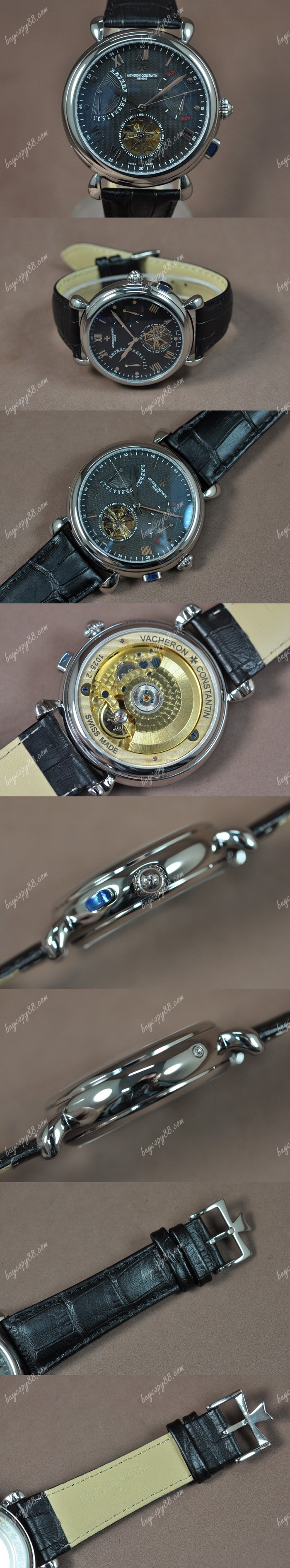  江詩丹頓Vacheron Constantin Matle Calender Tourbillon SS/LE Black Asian自動機芯搭載0