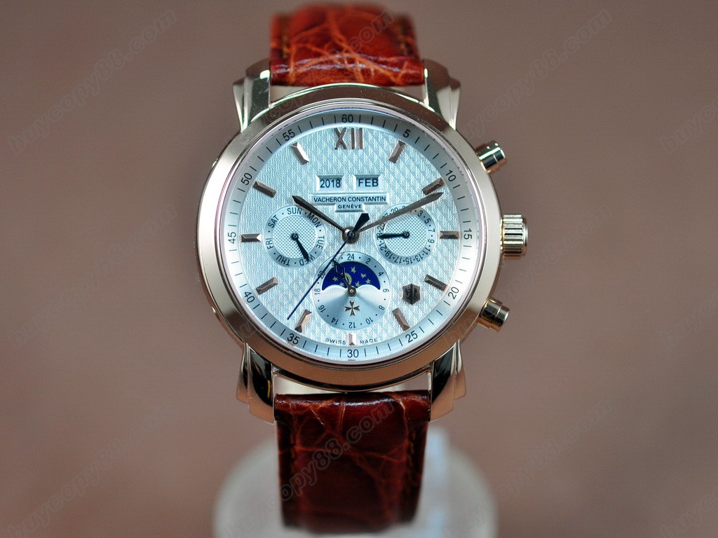 江詩丹頓　【男性用】 Perpetual Calender RG White in Swiss Eta 2836-2自動機芯搭載9