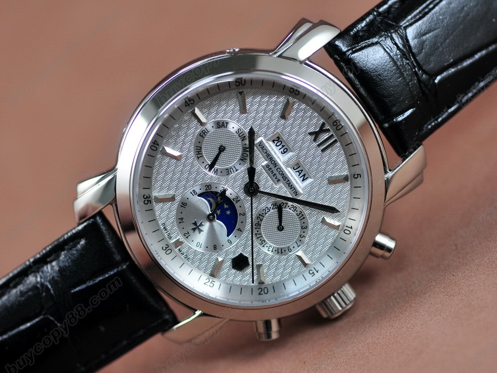 江詩丹頓　【男性用】 Perpetual Calender SS White in Swiss Eta 2836-2自動機芯搭載0