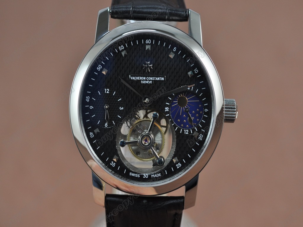 江詩丹頓　【男性用】 Patrimony Regulator Tourbillon SS/LE Black Flying陀飛輪搭載1