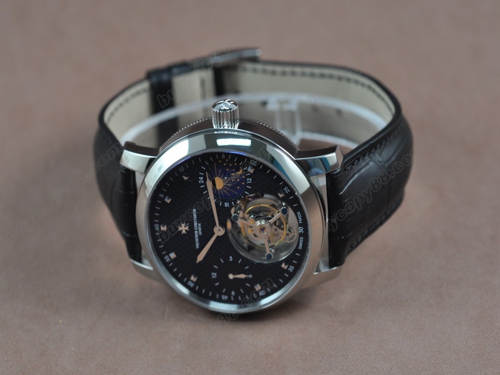 江詩丹頓　【男性用】 Patrimony Regulator Tourbillon SS/LE Black Flying陀飛輪搭載7