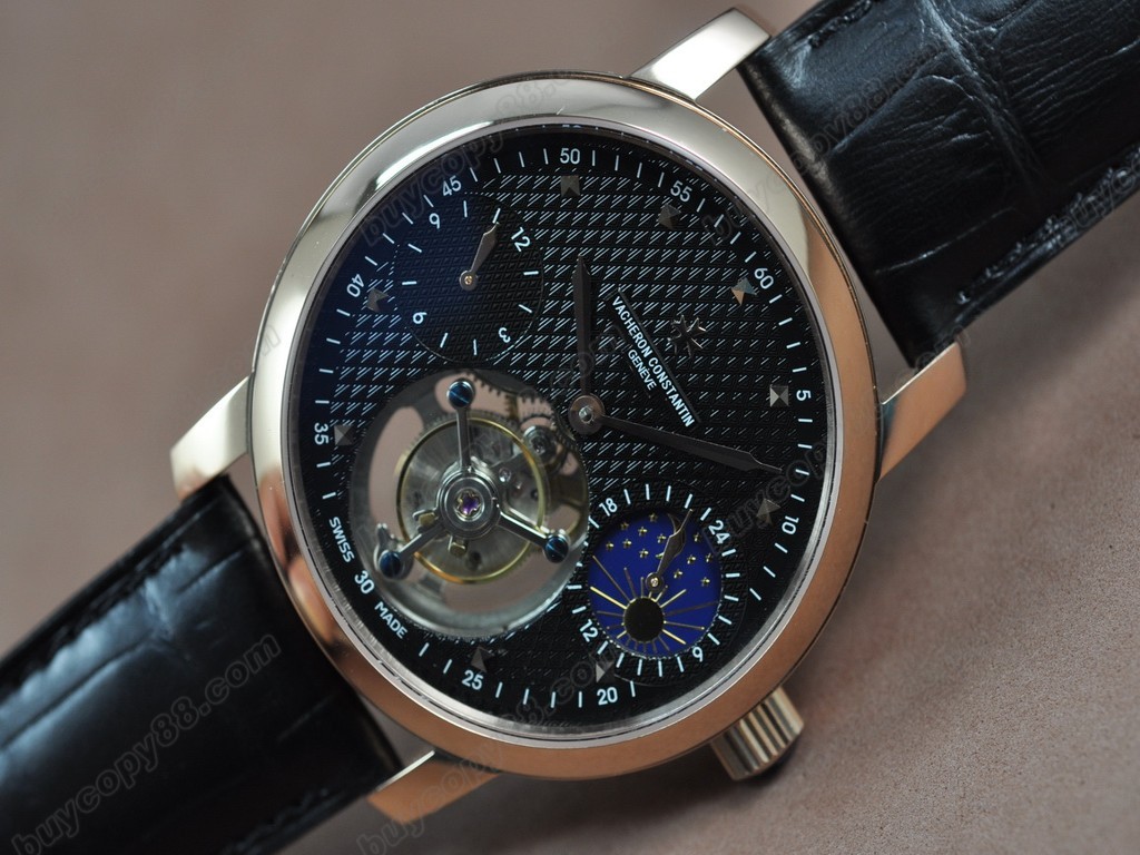 江詩丹頓　【男性用】 Patrimony Regulator Tourbillon RG/LE Black Flying 陀飛輪搭載　0