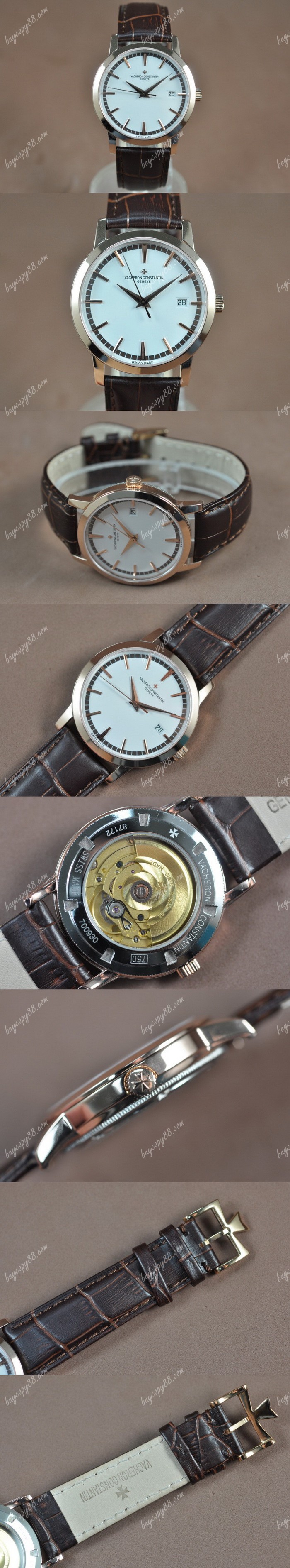 江詩丹頓Vacheron Constantin Patrimony 玫瑰金/LE White Asia 2824-2自動機芯搭載0