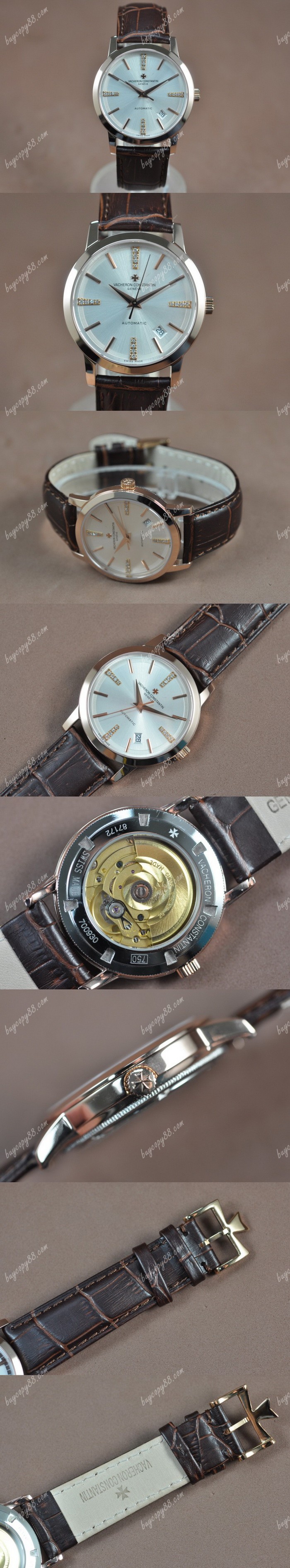  江詩丹頓Vacheron Constantin Patrimony 玫瑰金/LE Silver White Asia 2824-2自動機芯搭載0