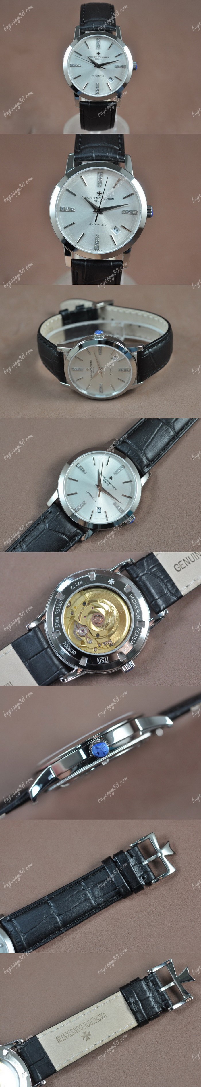  江詩丹頓Vacheron Constantin Patrimony SS/LE Silver White Asia 2824-2自動機芯搭載0